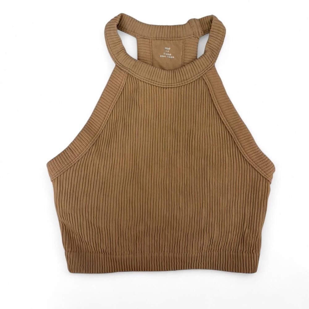 Aerie Women's Tan and Brown Crop-top